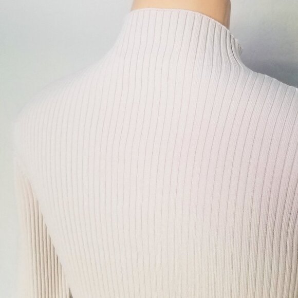 Aritzia Babaton Sculpt Knit Tie Back Sweater Long Sleeves Rib Mock Neck S $98 - Picture 9 of 16